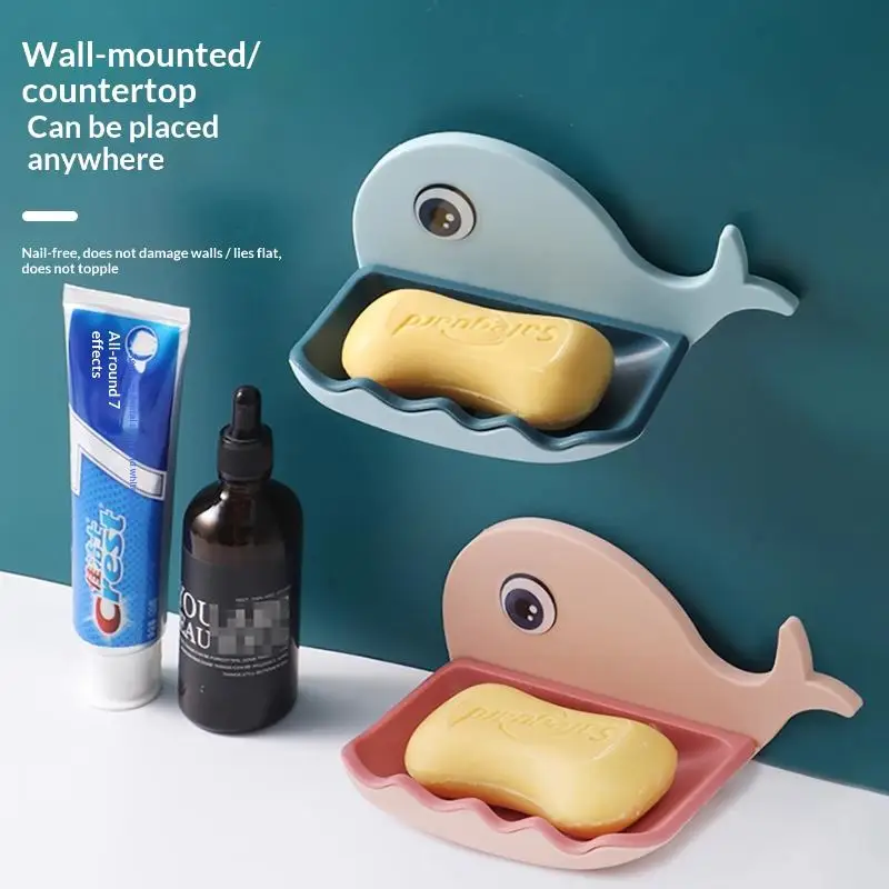 SU 1PCS No-Drill Adhesive Soap Dish, Creative Whale-Shaped Soap Holder With Drainage For Bathroom Double-layer Drain Soap Box
SU 1PCS No-Drill Adhesive Soap Dish, Creative Whale-Shaped Soap Holder With Drainage For Bathroom Double-layer Drain Soap Box