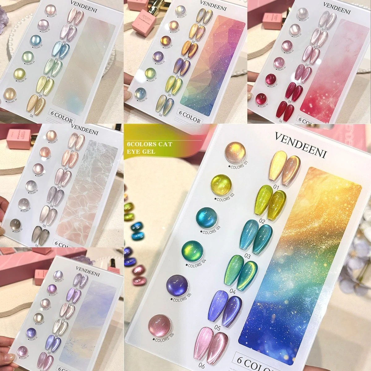 Vendeeni 6Colors Magnetic Cat Eye Nail Gel Polish Pink UV LED Soak Off Gel Varnish Crystal Cat Eye Nail Gel Lacquer With Display
Vendeeni 6Colors Magnetic Cat Eye Nail Gel Polish Pink UV LED Soak Off Gel Varnish Crystal Cat Eye Nail Gel Lacquer With Display