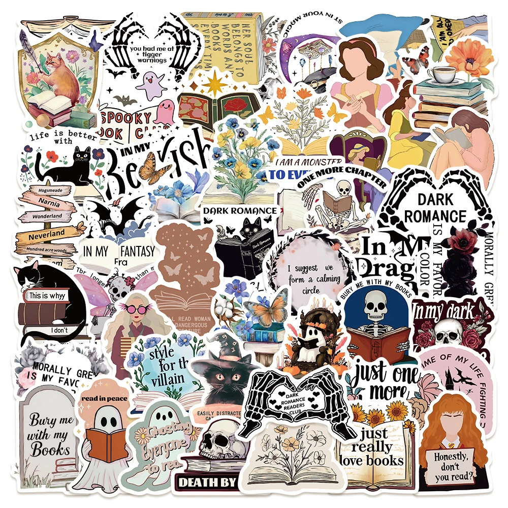 10/30/50pcs Bookish Dark Romantic Reader Stickers Cool Graffiti Sticker Decoration Laptop Scrapbook Phone Cartoon Decals Packing
10/30/50pcs Bookish Dark Romantic Reader Stickers Cool Graffiti Sticker Decoration Laptop Scrapbook Phone Cartoon Decals Packing