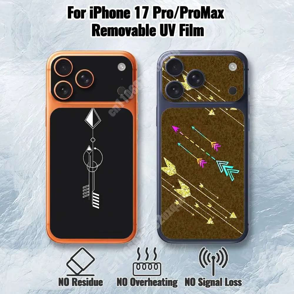 Arrow Feather Pattern Removable UV Film for iPhone 17 Pro 17 ProMax Protective Sticker
Arrow Feather Pattern Removable UV Film for iPhone 17 Pro 17 ProMax Protective Sticker