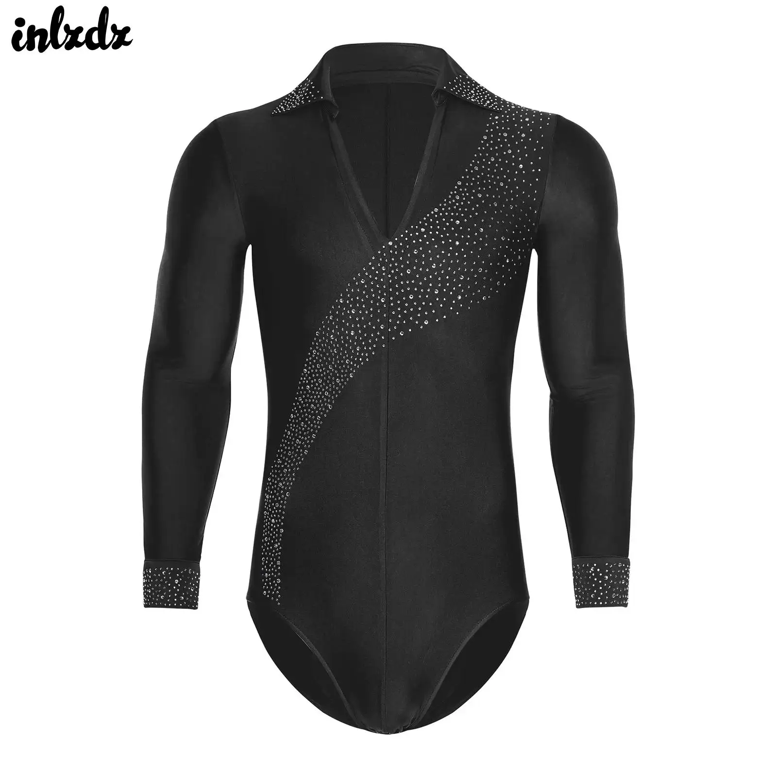 Adults Men Latin Modern Latin Dancewear Dance Jumpsuit Shiny Rhinestones Long Sleeve Crotch Press Button Dance Bodysuit Shirt
Adults Men Latin Modern Latin Dancewear Dance Jumpsuit Shiny Rhinestones Long Sleeve Crotch Press Button Dance Bodysuit Shirt