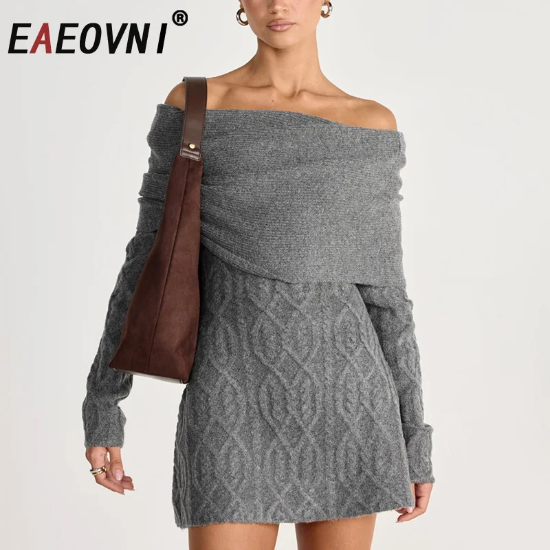 EAEOVNI Fashion Knitted Mid Length Dress Women Solid Color Slash Neck Design Long Sleeve Dresses Elegant 2026 New Clothing
EAEOVNI Fashion Knitted Mid Length Dress Women Solid Color Slash Neck Design Long Sleeve Dresses Elegant 2026 New Clothing