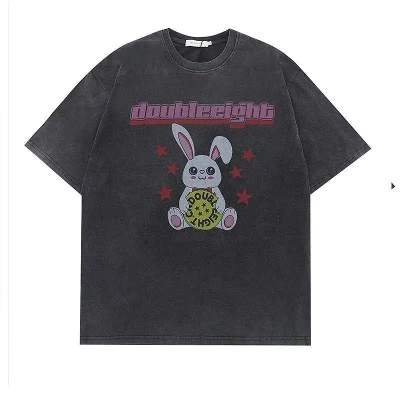 American retro old fun rabbit printed short-sleeved T-shirt for men and women ins trendy casual versatile half-sleeved ins tops
American retro old fun rabbit printed short-sleeved T-shirt for men and women ins trendy casual versatile half-sleeved ins tops