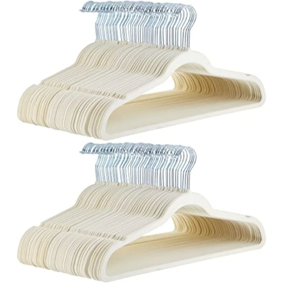 Slim Velvet Non-Slip Space Saving Suit Clothes Hangers for Closet Organization Ivory Beige 100-Pack
Slim Velvet Non-Slip Space Saving Suit Clothes Hangers for Closet Organization Ivory Beige 100-Pack