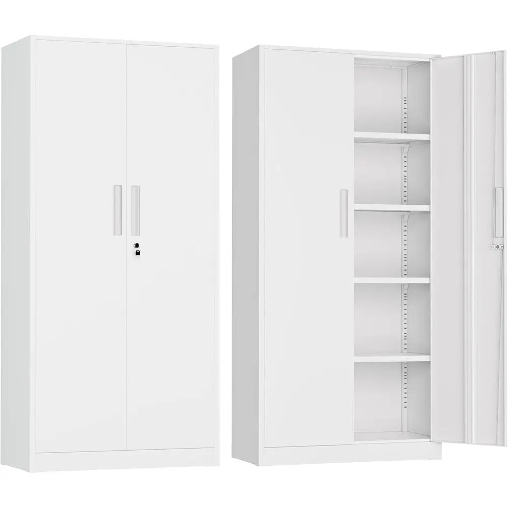72 Steel Lockable Storage Cabinet with 2 Doors and 4 Adjustable Shelves for Tools, Office, Home, or Gym - White, Small
72 Steel Lockable Storage Cabinet with 2 Doors and 4 Adjustable Shelves for Tools, Office, Home, or Gym - White, Small