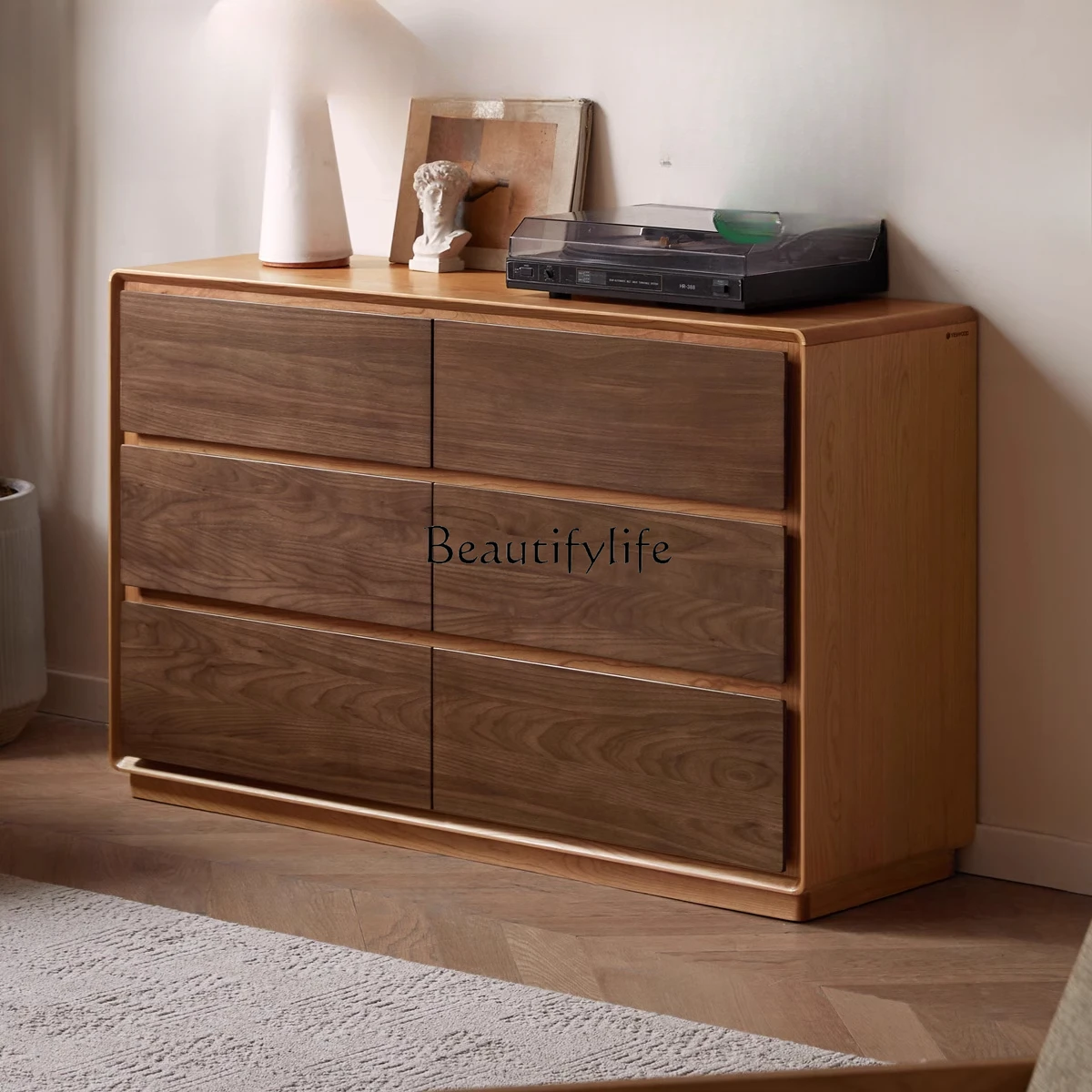 Solid wood modern simple bucket cabinet bedroom bedside household black walnut chest of drawers
Solid wood modern simple bucket cabinet bedroom bedside household black walnut chest of drawers