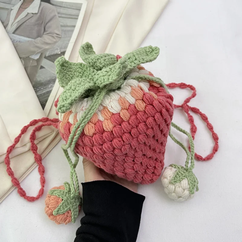 Fashion Cute Tote Bags for Women Trend Summer Knitted Handbag Personality Cartoon Strawberry Casual Crossbody Shoulder Bag Woman
Fashion Cute Tote Bags for Women Trend Summer Knitted Handbag Personality Cartoon Strawberry Casual Crossbody Shoulder Bag Woman