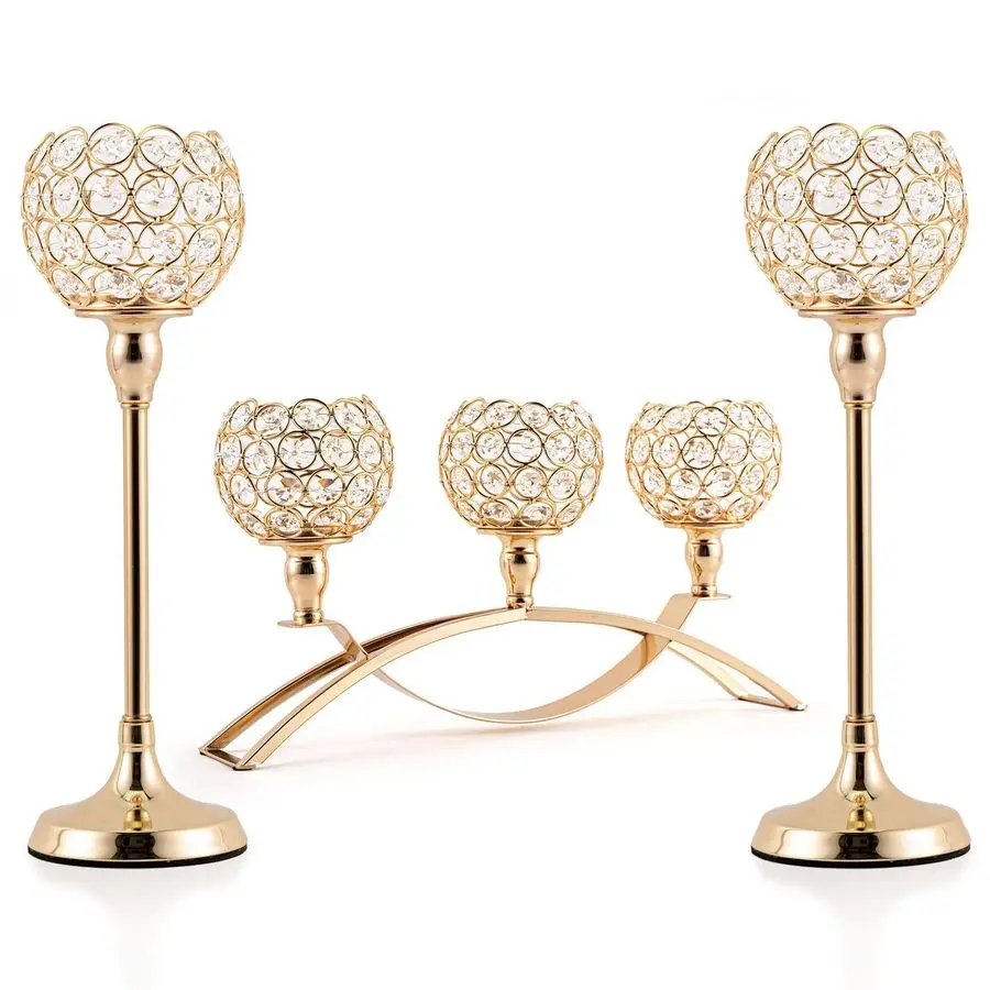 Set of 3 Gold Candle Holders Wedding Table Centerpieces,Tealight Candlestick Candelabra Stand with 3 Arms for Fireplace Home Liv
Set of 3 Gold Candle Holders Wedding Table Centerpieces,Tealight Candlestick Candelabra Stand with 3 Arms for Fireplace Home Liv