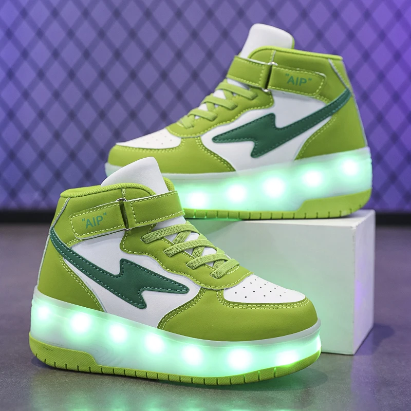High Quality Skate Shoes for Kids Fashion LED Light Luminous Sneakers Children Two Wheels Shoes for Boys Girls with USB Charging
High Quality Skate Shoes for Kids Fashion LED Light Luminous Sneakers Children Two Wheels Shoes for Boys Girls with USB Charging