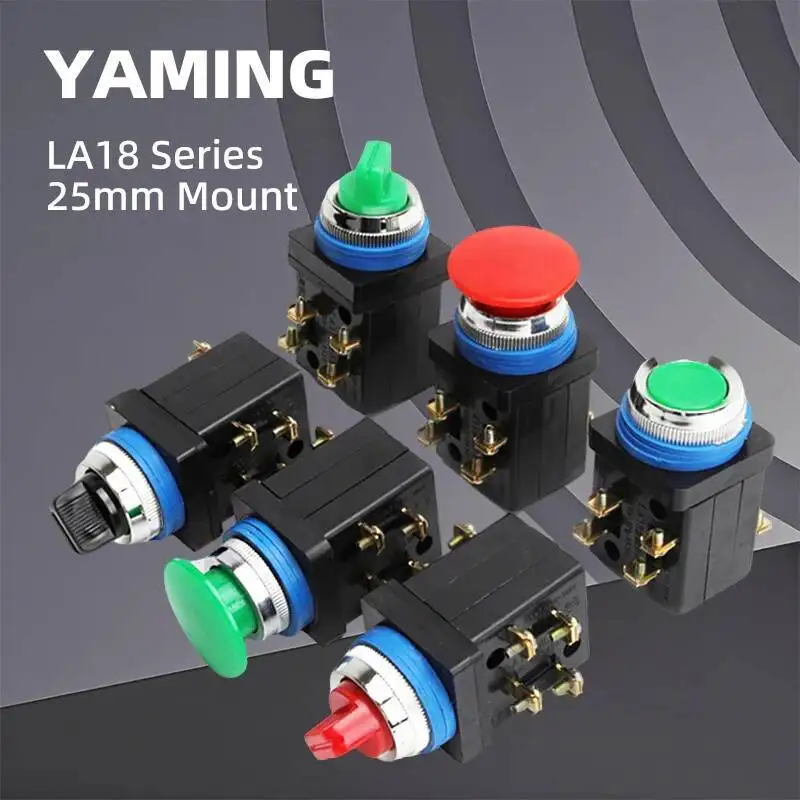 25mm Flat Push Button Switch LA18-22 Control Self Reset / Locking Knob Rotary Selection 2/3P Red Green
25mm Flat Push Button Switch LA18-22 Control Self Reset / Locking Knob Rotary Selection 2/3P Red Green
