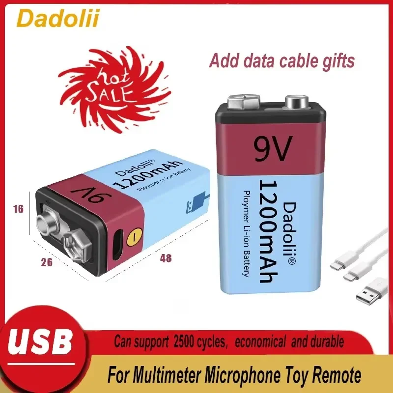 Литий-ионная аккумуляторная батарея 9 В, 1200 мАч, литиевая батарея Micro USB, 9 В для мультиметра, микрофона, игрушки, пульт дистанционного управления, использование KTV
Литий-ионная аккумуляторная батарея 9 В, 1200 мАч, литиевая батарея Micro USB, 9 В для мультиметра, микрофона, игрушки, пульт дистанционного управления, использование KTV