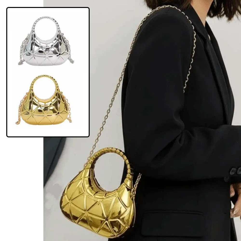 Mirror-like Surface Metallic Crescent Clutch Minimalist Silhouette Solid Construction High-Shine Moon Bag Compact Interior
Mirror-like Surface Metallic Crescent Clutch Minimalist Silhouette Solid Construction High-Shine Moon Bag Compact Interior