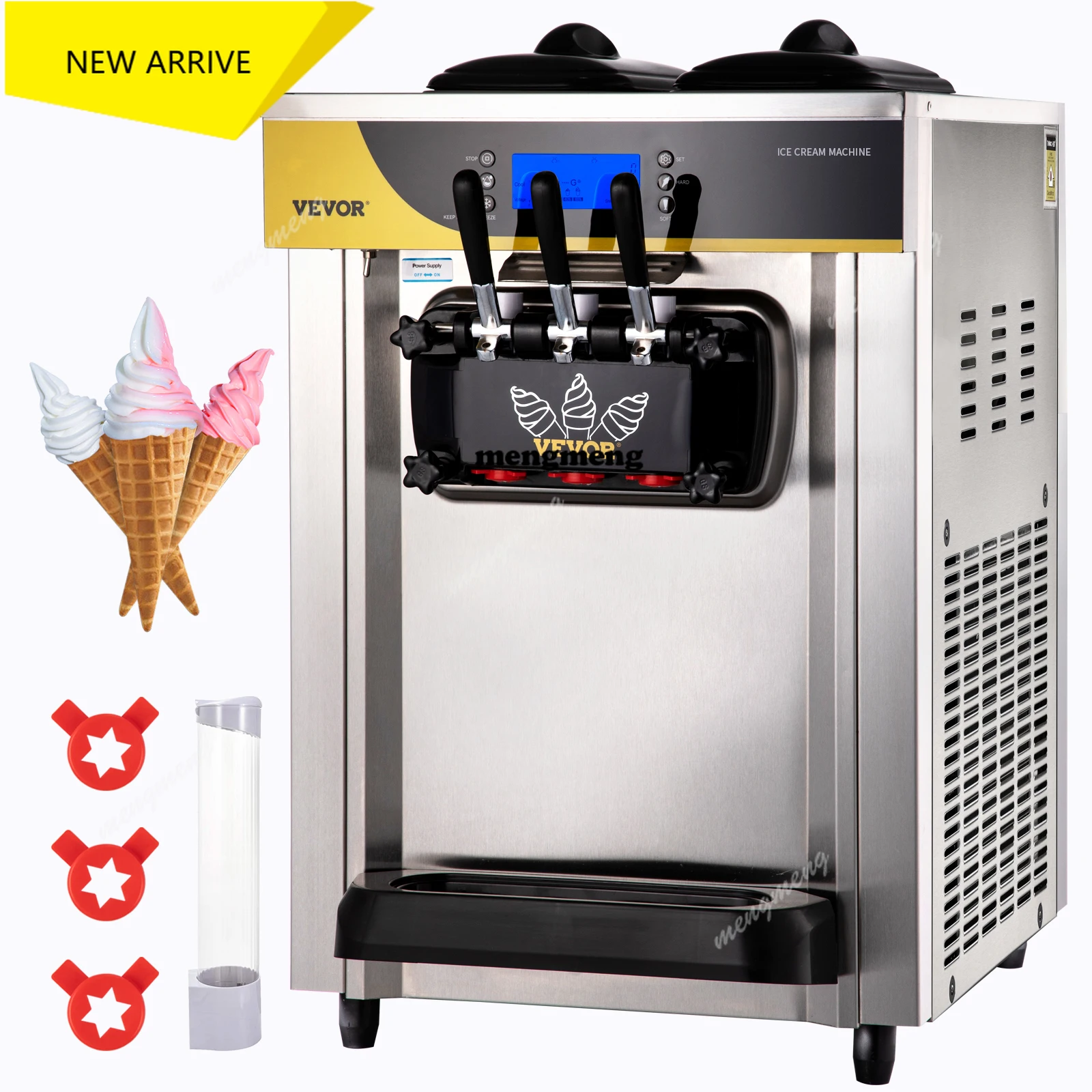 22-30 L/H Soft Ice Cream Machines Commercial Tricolor Desktop Sweet Cone Freezing Equipment Vending Machine
22-30 L/H Soft Ice Cream Machines Commercial Tricolor Desktop Sweet Cone Freezing Equipment Vending Machine