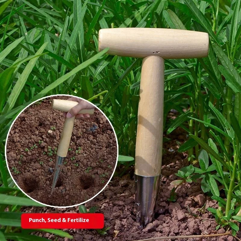 T-Handle Gardening Hole Maker for Planting Vegetables Seedling Transplanting Fertilizing Tool Wooden Handle Hole Driller
T-Handle Gardening Hole Maker for Planting Vegetables Seedling Transplanting Fertilizing Tool Wooden Handle Hole Driller