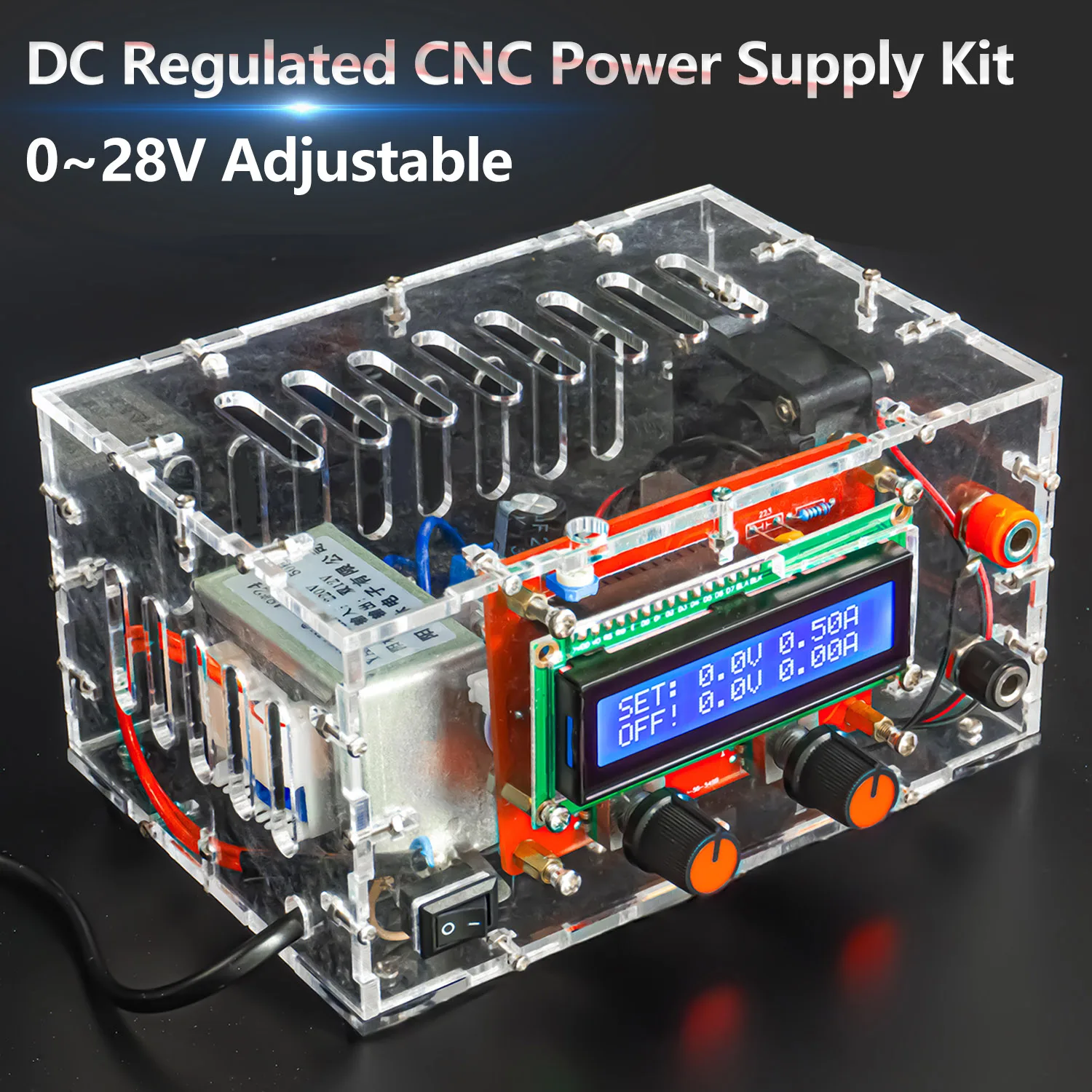 0~28V Adjustable DC Regulated Power Supply Short Circuit Current Limiting Protection Electronic Power Supply Kit
0~28V Adjustable DC Regulated Power Supply Short Circuit Current Limiting Protection Electronic Power Supply Kit