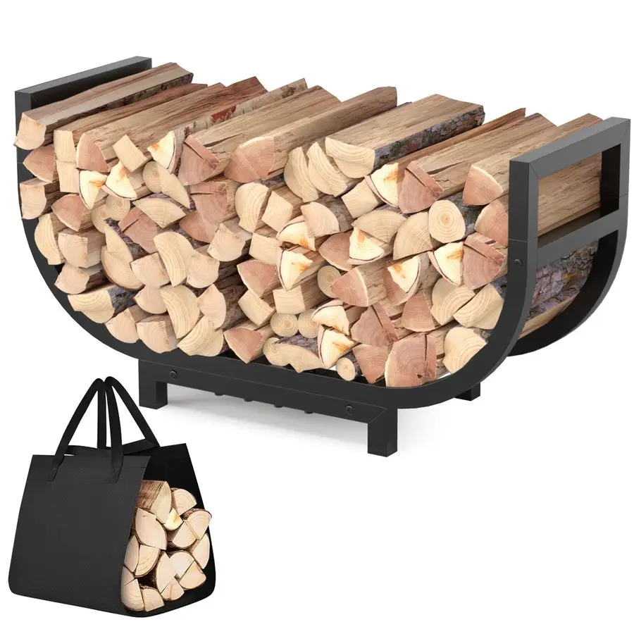 Firewood Rack Outdoor Indoor with Log Carrier Bag, Stable Log Holder Rustproof Metal Wood Rack for Fireplace Patio Deck Firepit,
Firewood Rack Outdoor Indoor with Log Carrier Bag, Stable Log Holder Rustproof Metal Wood Rack for Fireplace Patio Deck Firepit,
