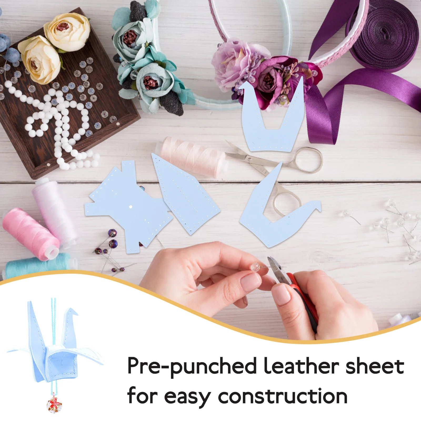 1 Set Diy Crane Sewing Kit Car Interior Decor Pre-Punched Pu Craft Material Set For Birthday Christmas Party 
1 Set Diy Crane Sewing Kit Car Interior Decor Pre-Punched Pu Craft Material Set For Birthday Christmas Party