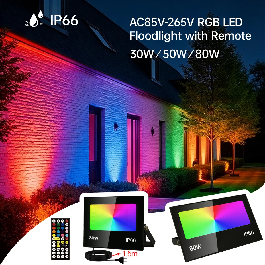 Уличный светодиодный проектор RGB с вилками US/EU/AU/UK, RGBWW прожектор 80W/50W/30W, водонепроницаемый, с изменением цвета, RGB-прожектор с пультом ДУ
Уличный светодиодный проектор RGB с вилками US/EU/AU/UK, RGBWW прожектор 80W/50W/30W, водонепроницаемый, с изменением цвета, RGB-прожектор с пультом ДУ