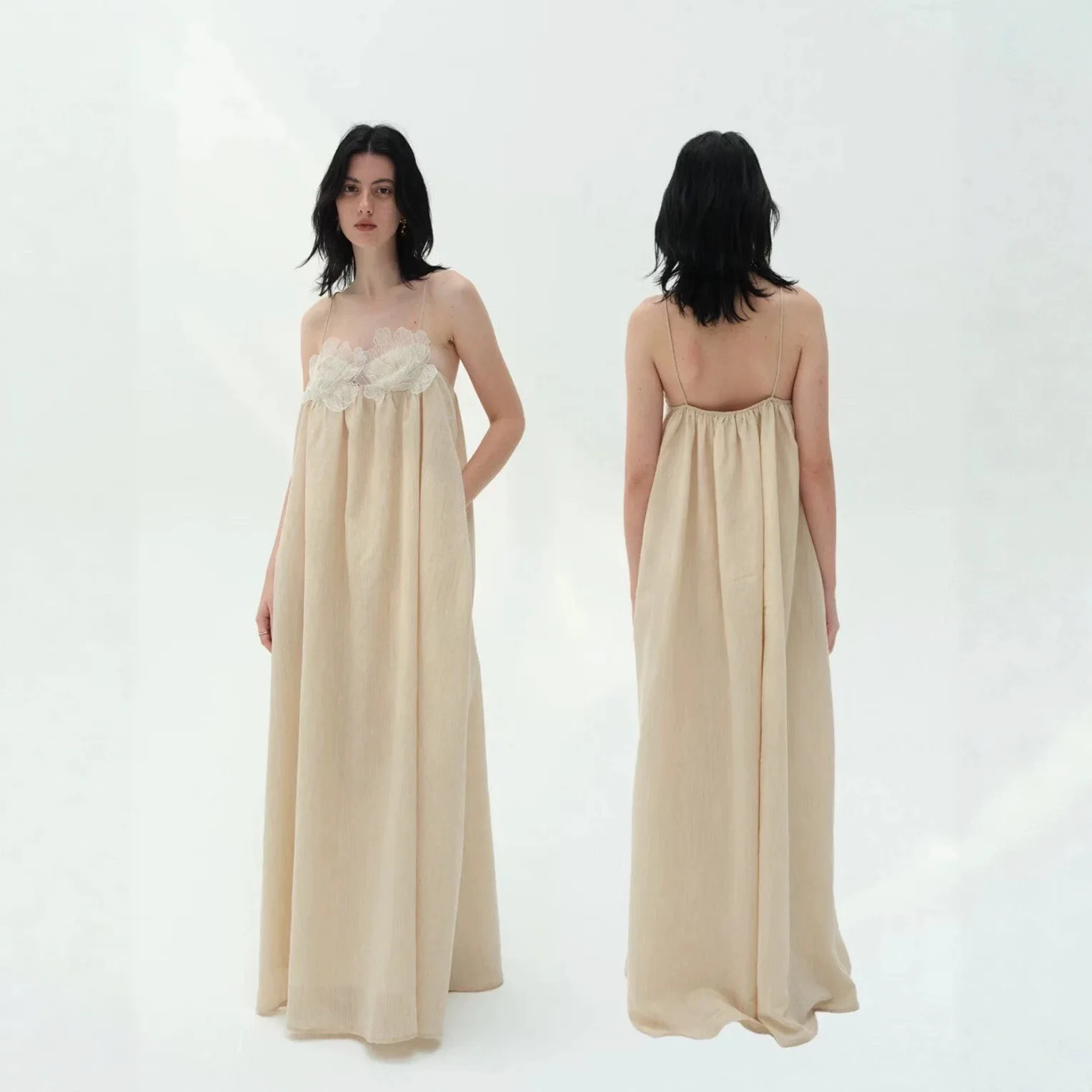 Sexy Lace Spliced Mesh Elegant Dress Spaghetti Strap Square Neck Sleeveless High Waist Long Dress Casual Home Clothes Chic Style
Sexy Lace Spliced Mesh Elegant Dress Spaghetti Strap Square Neck Sleeveless High Waist Long Dress Casual Home Clothes Chic Style