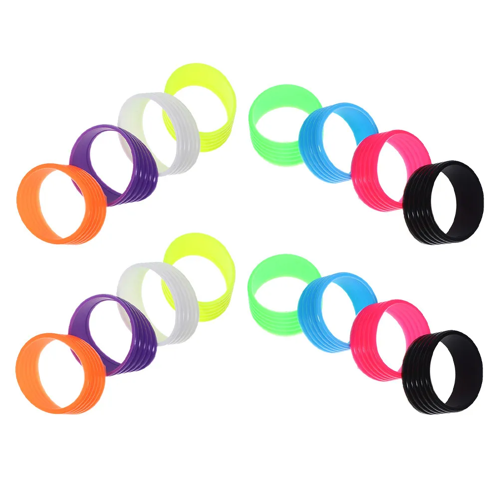 16Pcs Tennis Racket Grip Bands Anti-Slip Silicone Rings for Overgrip Protection Badminton Racket Supplies Badminton Grip