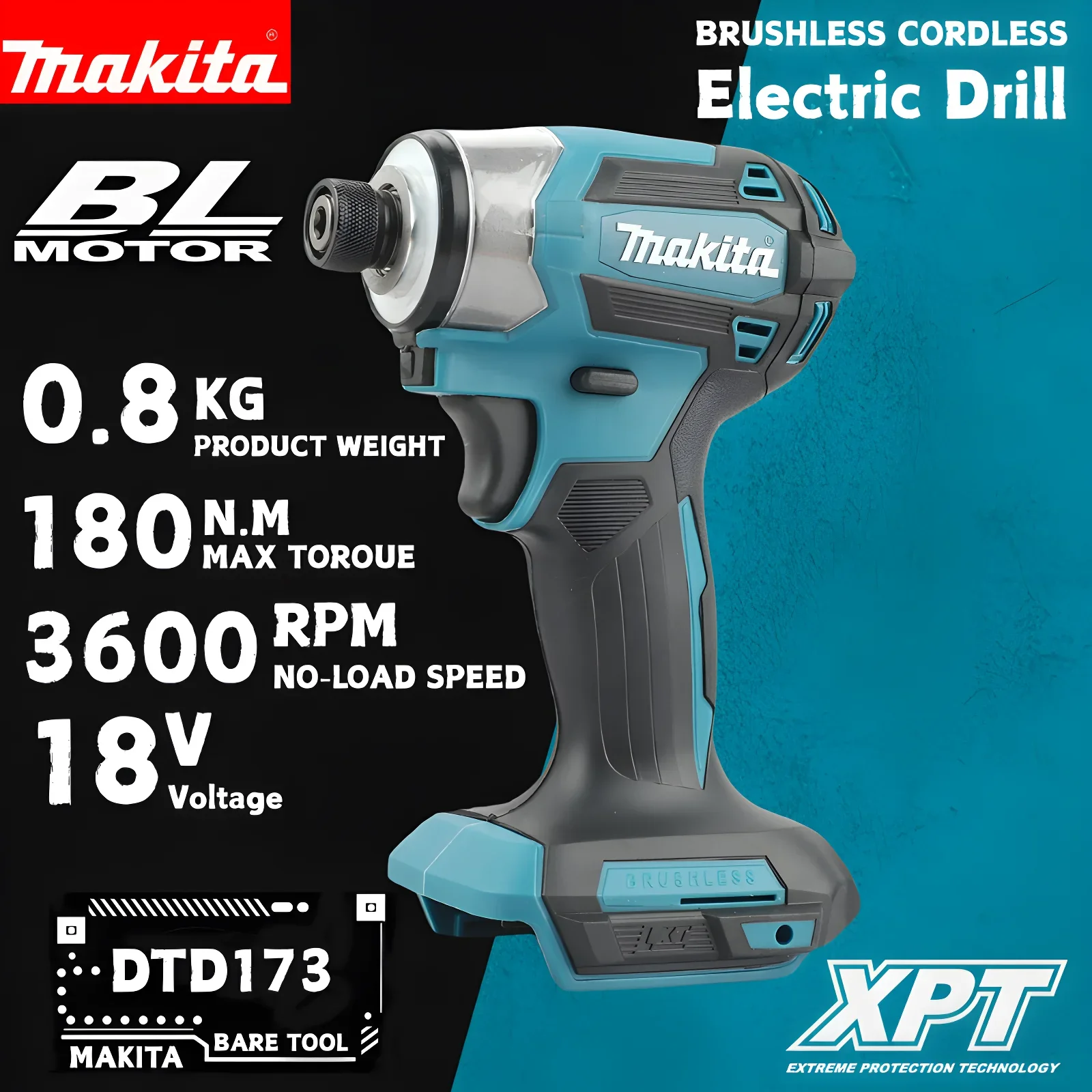 Аккумуляторный бесщеточный ударный шуруповерт Makita DTD173 18В, 180Нм, с LED-подсветкой, электрическая дрель-шуруповерт, многофункциональный бытовой инструмент
Аккумуляторный бесщеточный ударный шуруповерт Makita DTD173 18В, 180Нм, с LED-подсветкой, электрическая дрель-шуруповерт, многофункциональный бытовой инструмент