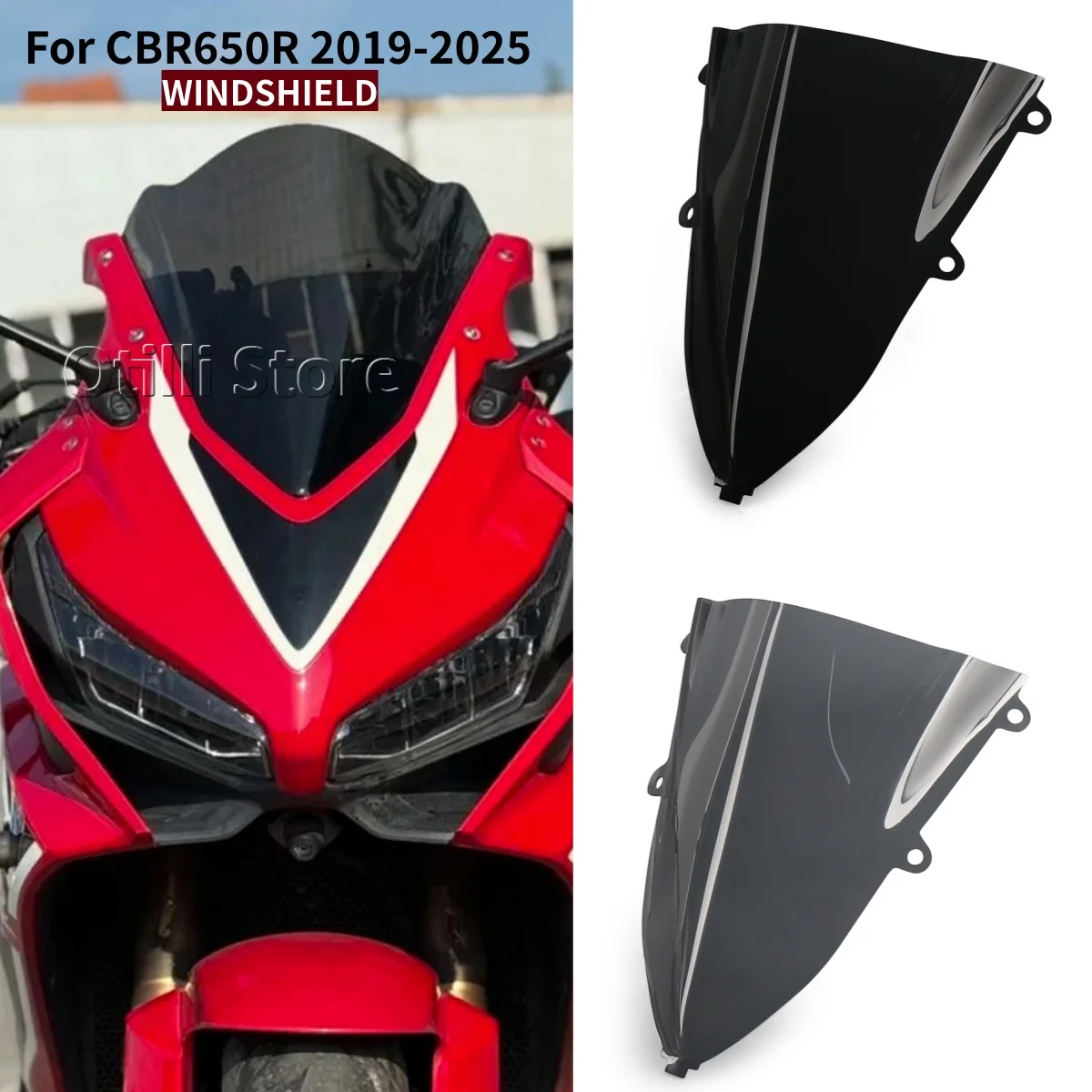 CBR650R Motorcycle Windshield Windscreen Wind Screen Fairing For CBR650 R CBR 650 R 650R 2019-2025 Double Bubble Wind Deflector
CBR650R Motorcycle Windshield Windscreen Wind Screen Fairing For CBR650 R CBR 650 R 650R 2019-2025 Double Bubble Wind Deflector
