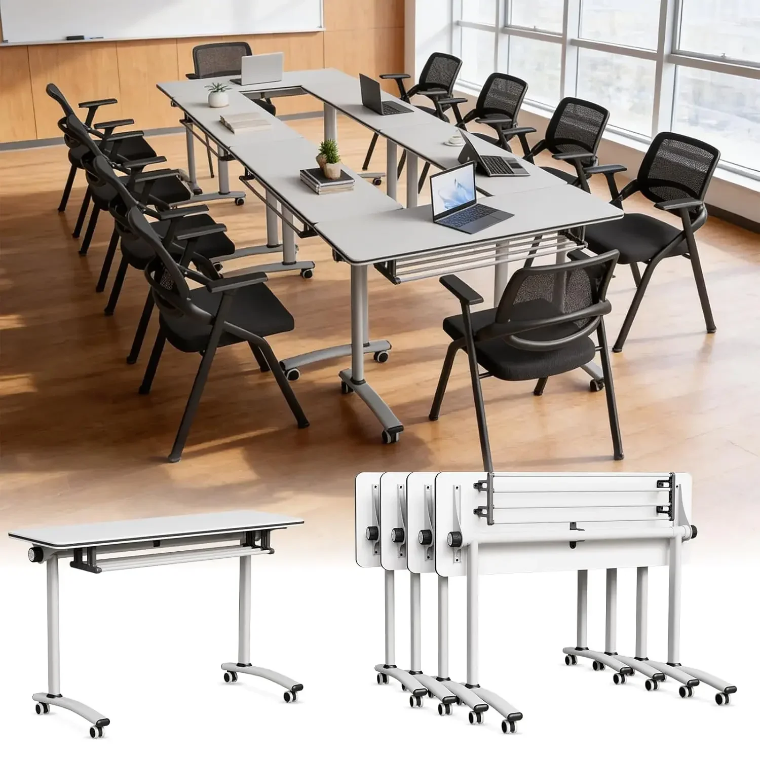 Folding Conference Table 47.2IN 360° Lockable Wheels Flip Top Mobile Office Classroom Seminar 4Pack Custom
Folding Conference Table 47.2IN 360° Lockable Wheels Flip Top Mobile Office Classroom Seminar 4Pack Custom