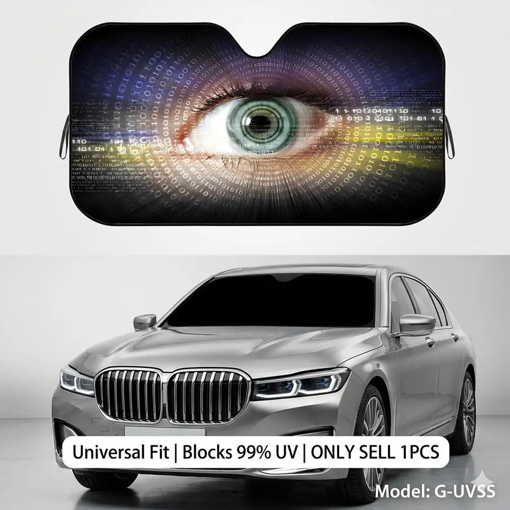 Digital Image Of Woman's Eye Reusable Double-Sided Windshield Sun Visor UV Block Portable Heat Shield Cover
Digital Image Of Woman's Eye Reusable Double-Sided Windshield Sun Visor UV Block Portable Heat Shield Cover
