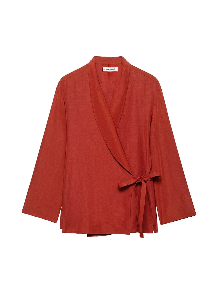 SIYANG Women Fashion With Bow Red Lace Up Coats Vintage V-Neck Long Sleeves Female Chic Lady Outfits
SIYANG Women Fashion With Bow Red Lace Up Coats Vintage V-Neck Long Sleeves Female Chic Lady Outfits