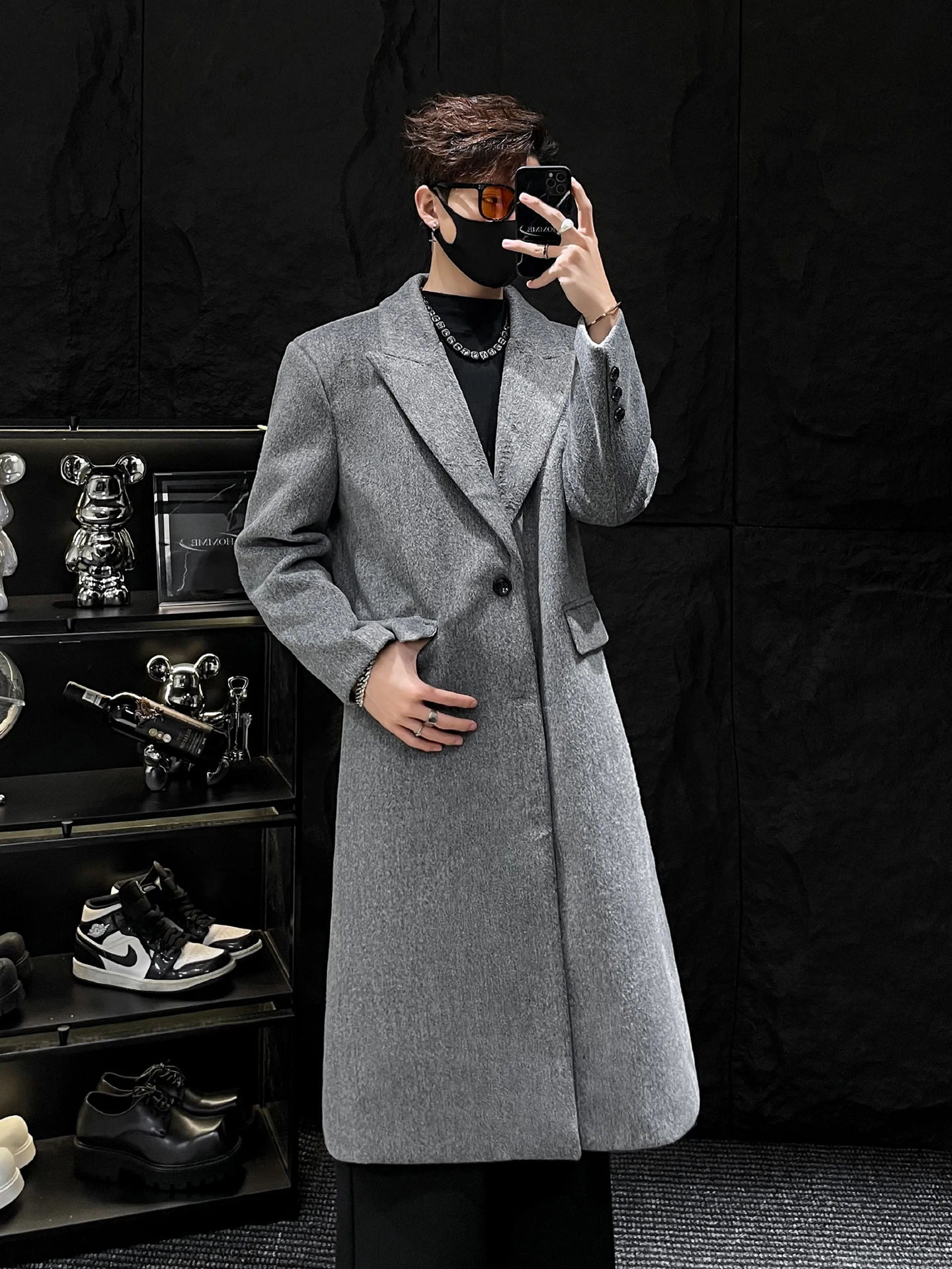 Korean Sle Men's Long Thiened Woolen Coat Autumn Winter Warmth Anti-Cold Long Sve Coat Youth Faion Casual Wear
Korean Sle Men's Long Thiened Woolen Coat Autumn Winter Warmth Anti-Cold Long Sve Coat Youth Faion Casual Wear