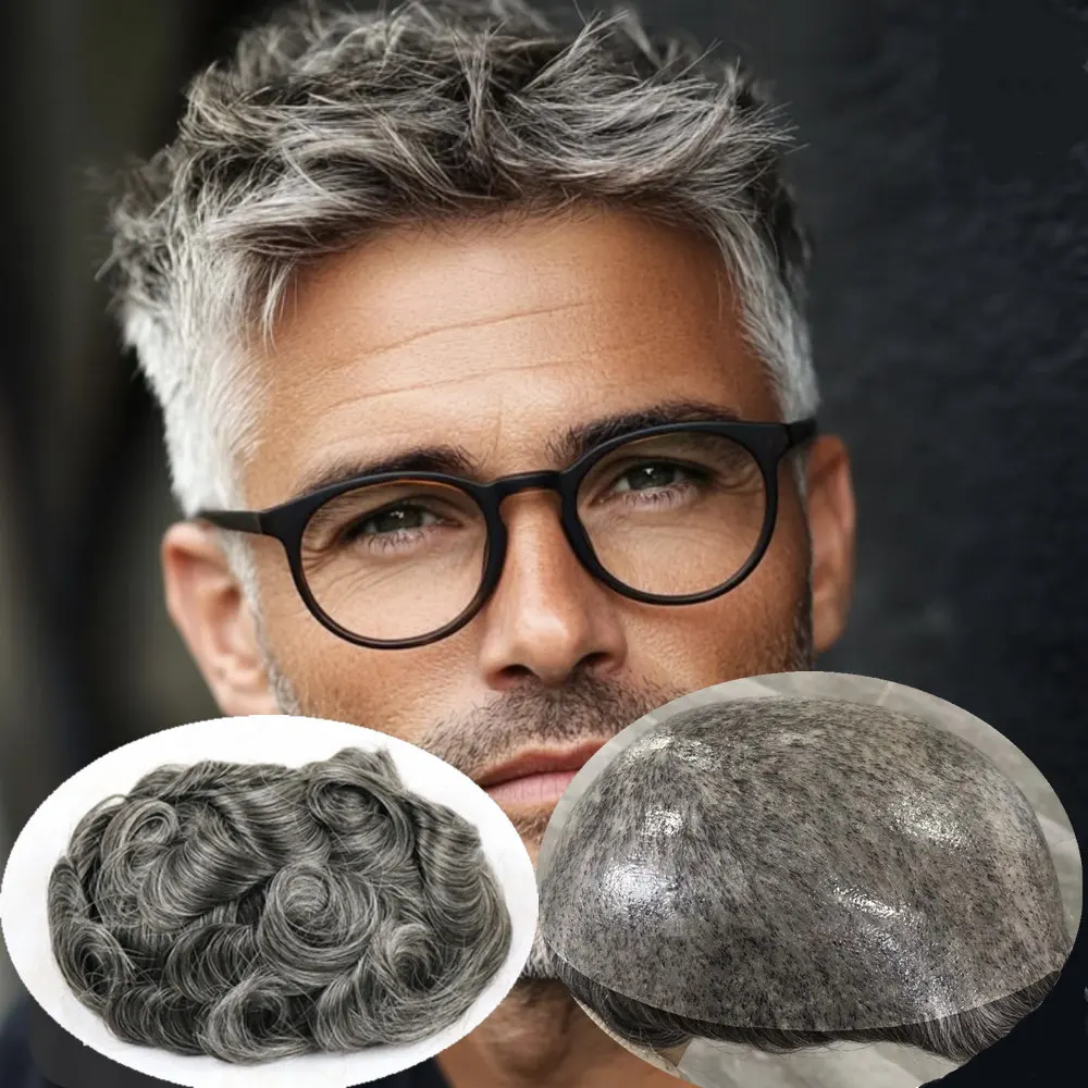 Men's Hairpiece Super Durable Full Skin PU 1B65Grey Black Toupee Human Hair for Bald Men Natural Hairline Replacement Prosthesis
Men's Hairpiece Super Durable Full Skin PU 1B65Grey Black Toupee Human Hair for Bald Men Natural Hairline Replacement Prosthesis