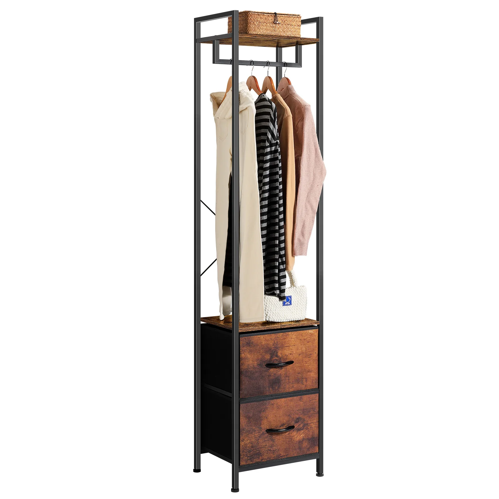 Garment Rack 3 Tiers Clothes Rack Heavy Duty with Fabric Drawers and Storage Shelves Freestanding Closet Organizer Stand Small Coat Rack for Bedroom Entryway Living Room
Garment Rack 3 Tiers Clothes Rack Heavy Duty with Fabric Drawers and Storage Shelves Freestanding Closet Organizer Stand Small Coat Rack for Bedroom Entryway Living Room