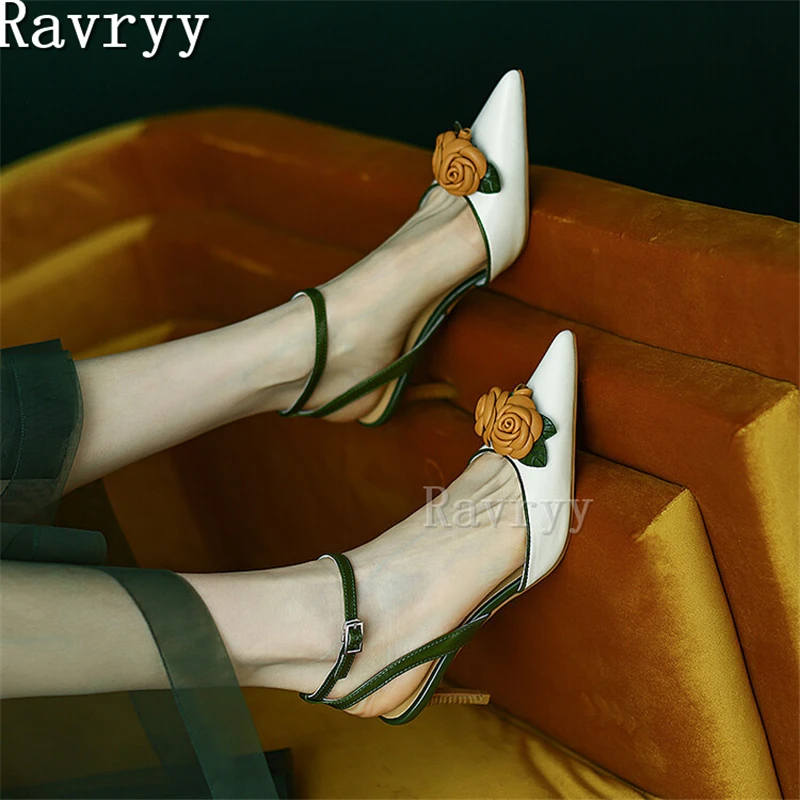 Genuine Leather Pointed Stiletto Women's Shoes Flower Buckle Thin High Heel Pumps 2023 Spring Summer New Sandals
Genuine Leather Pointed Stiletto Women's Shoes Flower Buckle Thin High Heel Pumps 2023 Spring Summer New Sandals