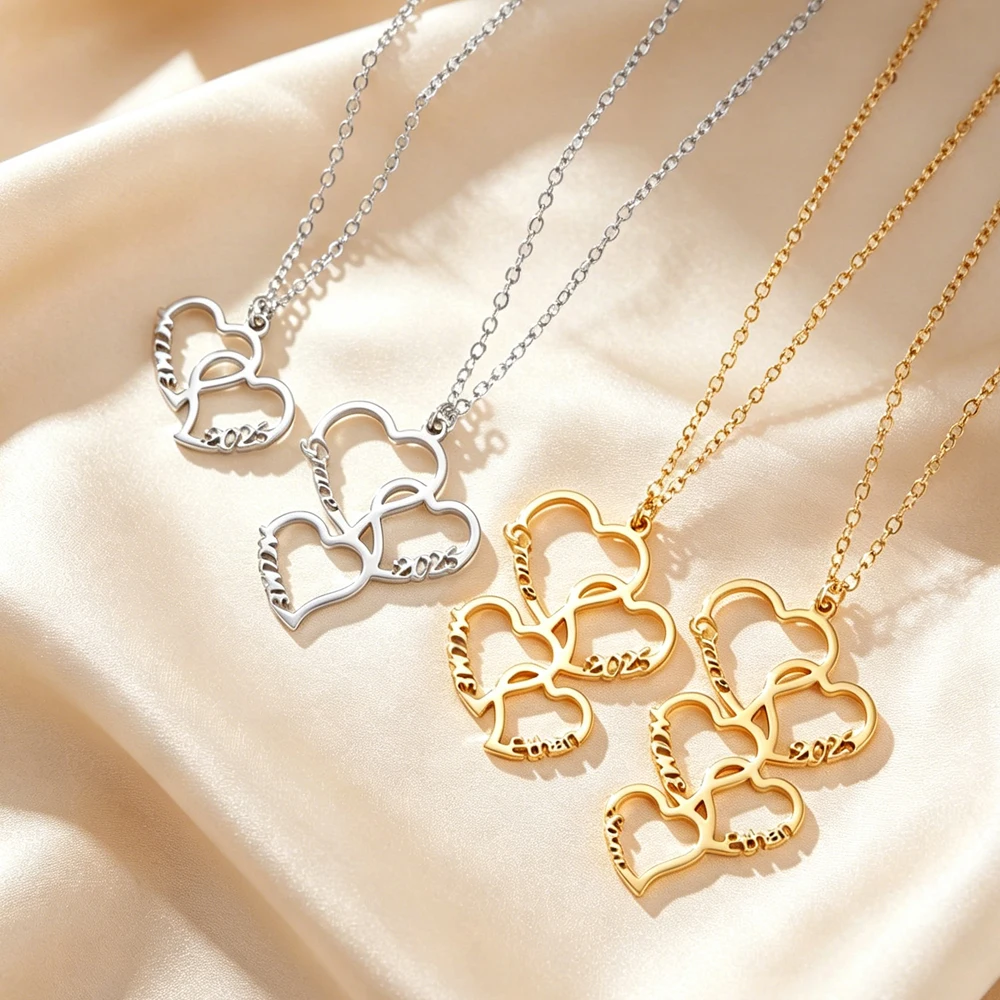 Customized 2-5 Heart Necklace Personalized Name Necklace Trend Tiny Pendant Stainless Steel Jewelry Custom Love Gifts for Women
Customized 2-5 Heart Necklace Personalized Name Necklace Trend Tiny Pendant Stainless Steel Jewelry Custom Love Gifts for Women