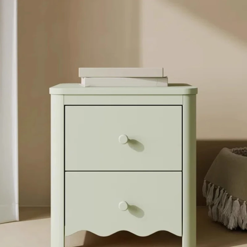 American simple light green solid wood bedside table French small apartment bedroom bedside locker cream wind storage cabinet
American simple light green solid wood bedside table French small apartment bedroom bedside locker cream wind storage cabinet