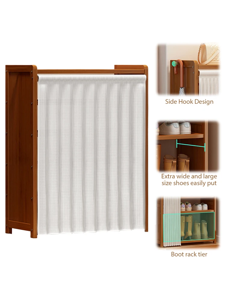 6-ярусный органайзер для шкафа с белой сетчатой занавеской, деревянные многоярусные полки для обуви для прихожей, коридора, спальни, гардеробной, гостиной
6-ярусный органайзер для шкафа с белой сетчатой занавеской, деревянные многоярусные полки для обуви для прихожей, коридора, спальни, гардеробной, гостиной