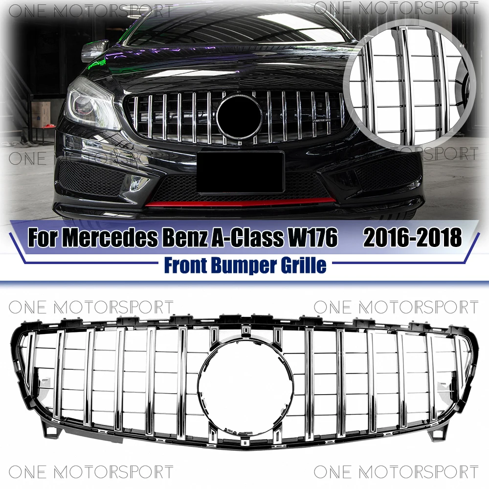 Chrome Silver GTR Style Racing Grille Bumper Grilles For Mercedes Benz A-Class W176 2016-18 A180 A200 A250 A45 AMG Front Grille
Chrome Silver GTR Style Racing Grille Bumper Grilles For Mercedes Benz A-Class W176 2016-18 A180 A200 A250 A45 AMG Front Grille