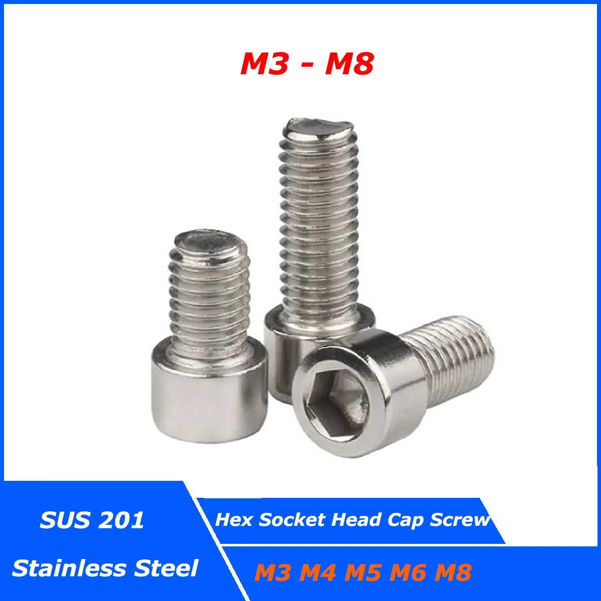 2-20pcs M3 M4 M5 M6 M8 SUS201 Stainless Steel DIN912 Hexagon Hex Socket Head Cap Allen Bolt Screw
2-20pcs M3 M4 M5 M6 M8 SUS201 Stainless Steel DIN912 Hexagon Hex Socket Head Cap Allen Bolt Screw