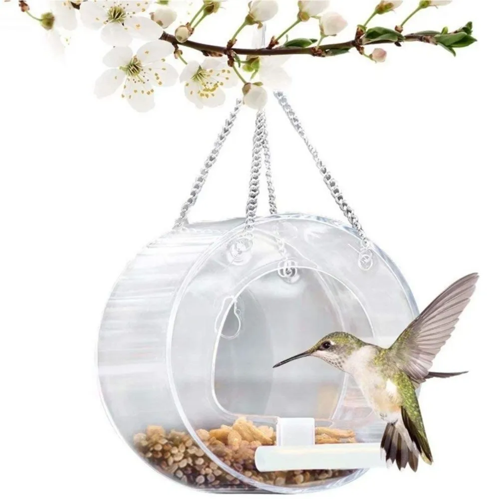 Waterproof Hanging Acrylic Bird Feeder Strong Suction Cup Transparent Wild Bird House Large Capacity with Hook
Waterproof Hanging Acrylic Bird Feeder Strong Suction Cup Transparent Wild Bird House Large Capacity with Hook