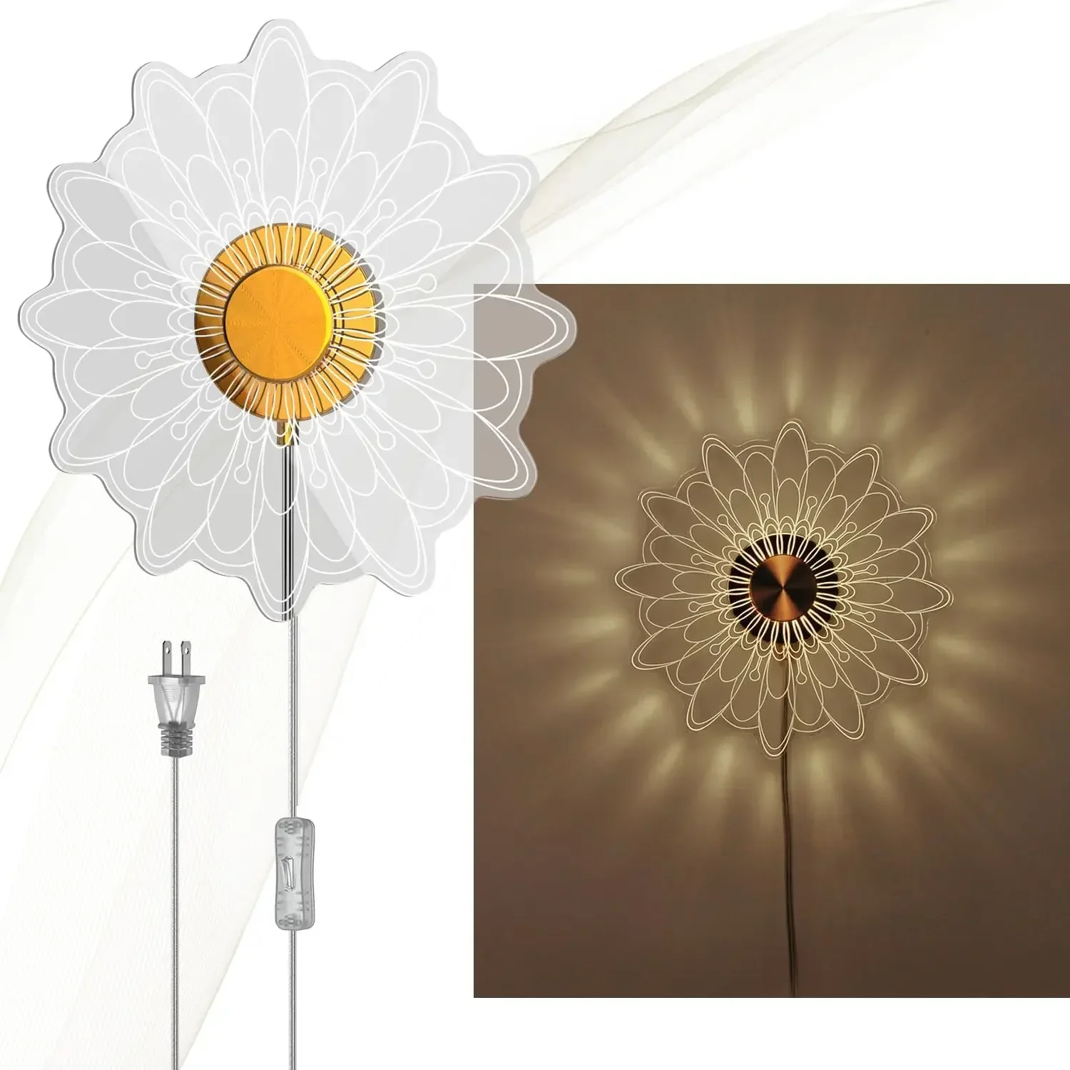 GHJUYIOL YECTSKI Plug in Wall sconces,Wall Lamp with Plug in Cord and On/Off Switch,Plug in Wall Light for Bedroom,Living Room,N
GHJUYIOL YECTSKI Plug in Wall sconces,Wall Lamp with Plug in Cord and On/Off Switch,Plug in Wall Light for Bedroom,Living Room,N