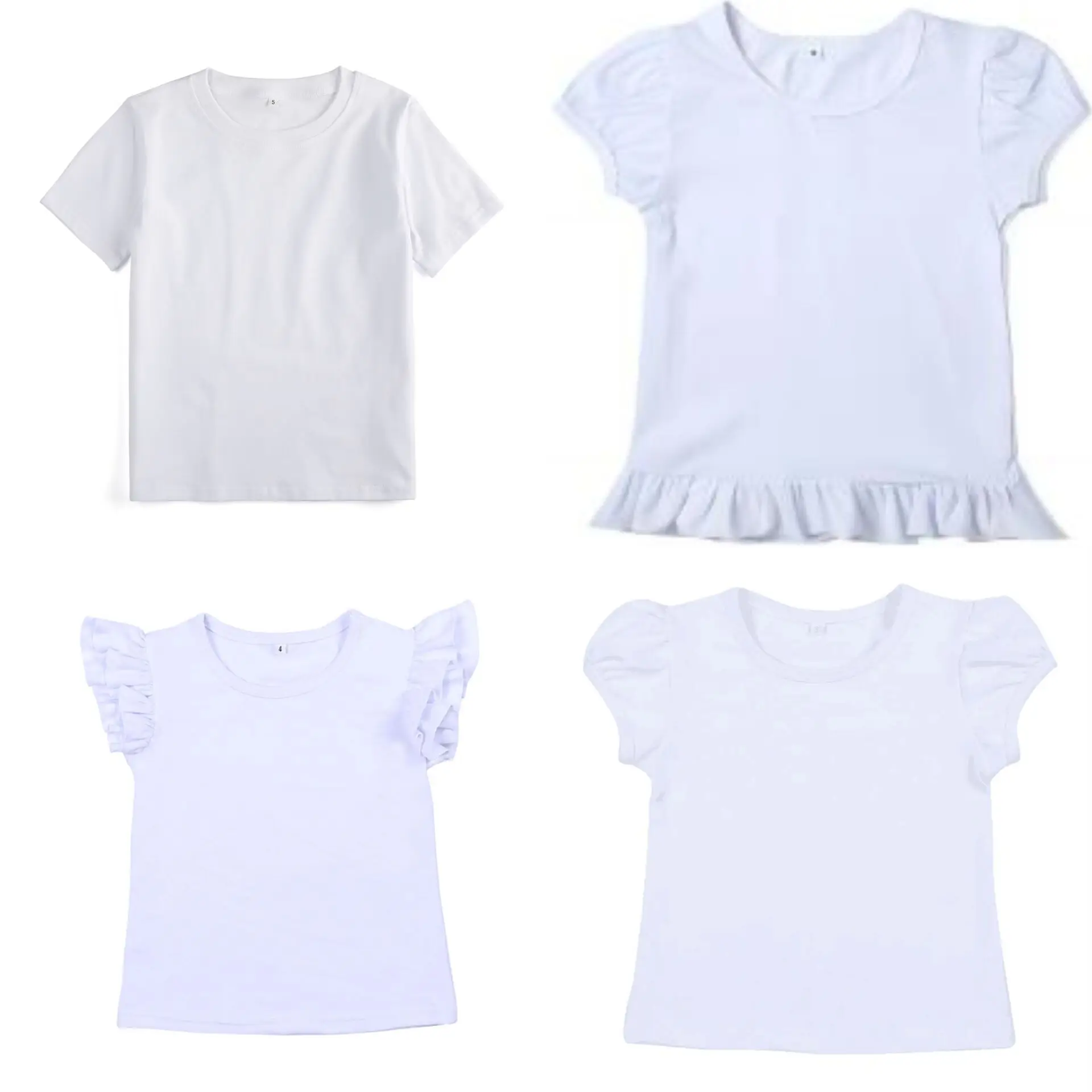 Wholesale Kids Short Sleeve Puff Sleeve 100% Cotton Thick White Blank Shirts Casual Top Girls T-shirt Clothing
Wholesale Kids Short Sleeve Puff Sleeve 100% Cotton Thick White Blank Shirts Casual Top Girls T-shirt Clothing