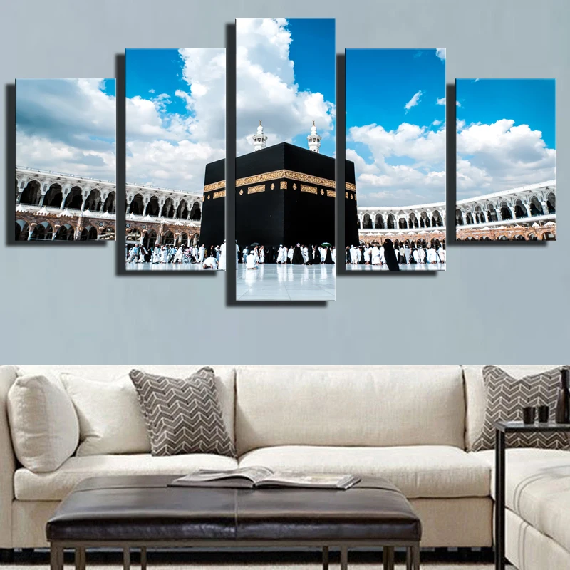 5 Pieces Poster Printed Modular Picture Canvas Painting Islamic Religious Hajj Round Wall Art For Musilm Living Room Home Decor
5 Pieces Poster Printed Modular Picture Canvas Painting Islamic Religious Hajj Round Wall Art For Musilm Living Room Home Decor