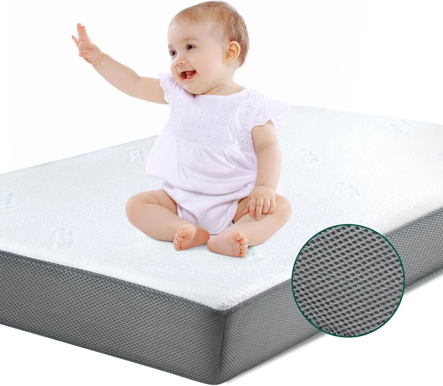 Premium Memory Foam Crib Mattress, 2-Stage with Waterproof Lining & Removable Cover for Standard Toddler Bed
Premium Memory Foam Crib Mattress, 2-Stage with Waterproof Lining & Removable Cover for Standard Toddler Bed