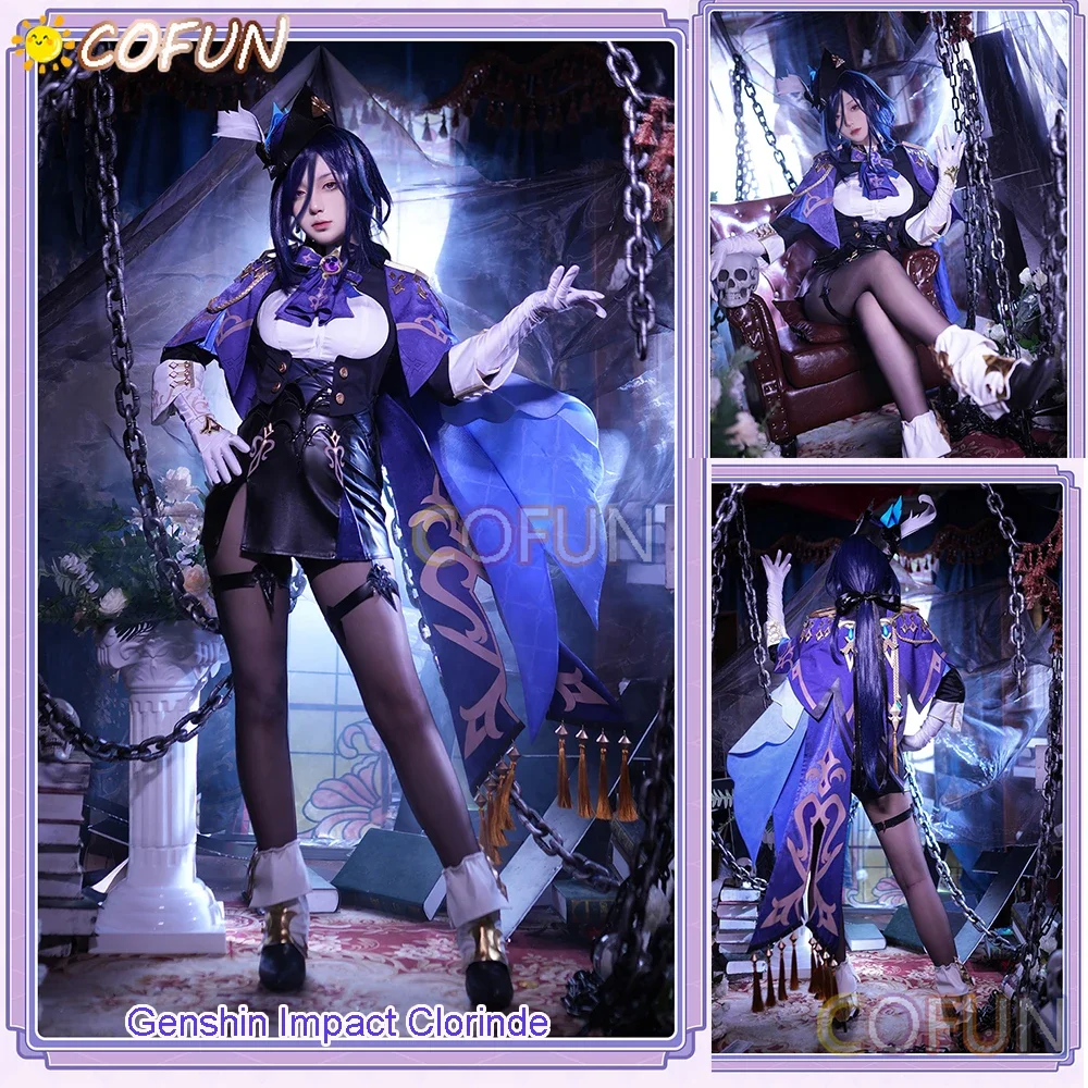 COFUN Game Genshin Impact Clorinde Cosplay Costume Halloween Outfits Women New Suit Uniform Clorinde Wig
COFUN Game Genshin Impact Clorinde Cosplay Costume Halloween Outfits Women New Suit Uniform Clorinde Wig