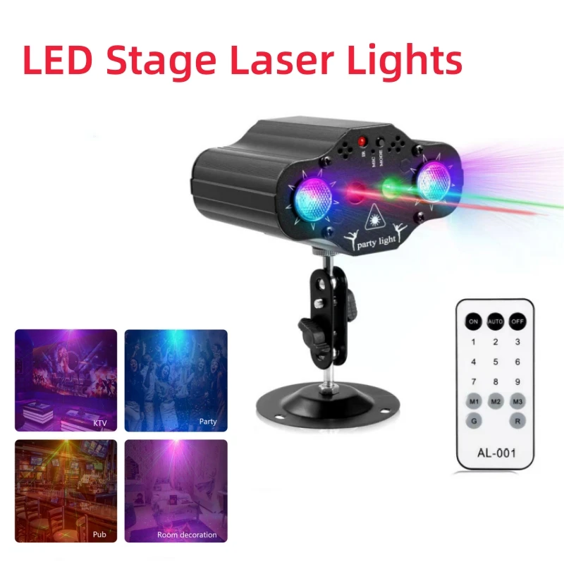 Disco Stage DJ Party Laser Light Projector Sound Activated Red Green Laser Pattern Strobe Lights Club Festival Christmas Lights
Disco Stage DJ Party Laser Light Projector Sound Activated Red Green Laser Pattern Strobe Lights Club Festival Christmas Lights