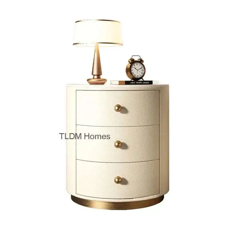 Luxury Solid Wood Bedside Tables High-end Leather Nightstands Round Design Bedroom Bedside Table Night Table Bedroom Furniture
Luxury Solid Wood Bedside Tables High-end Leather Nightstands Round Design Bedroom Bedside Table Night Table Bedroom Furniture