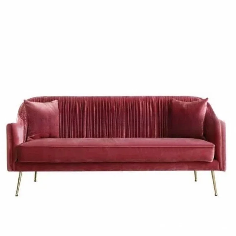 Simple modern stainless steel, three-person sofa, hotel studio casual red flannel, reception sofa
Simple modern stainless steel, three-person sofa, hotel studio casual red flannel, reception sofa