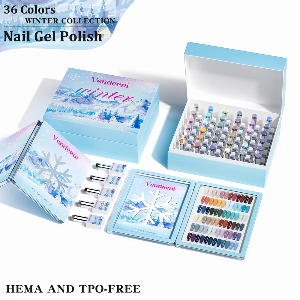 Vendeeni 36 Colors/set Black White Snow Winter Pure Color Gel Nail Polish UV LED Crystal Varnish With Color Card TPO/HEMA FREE
Vendeeni 36 Colors/set Black White Snow Winter Pure Color Gel Nail Polish UV LED Crystal Varnish With Color Card TPO/HEMA FREE