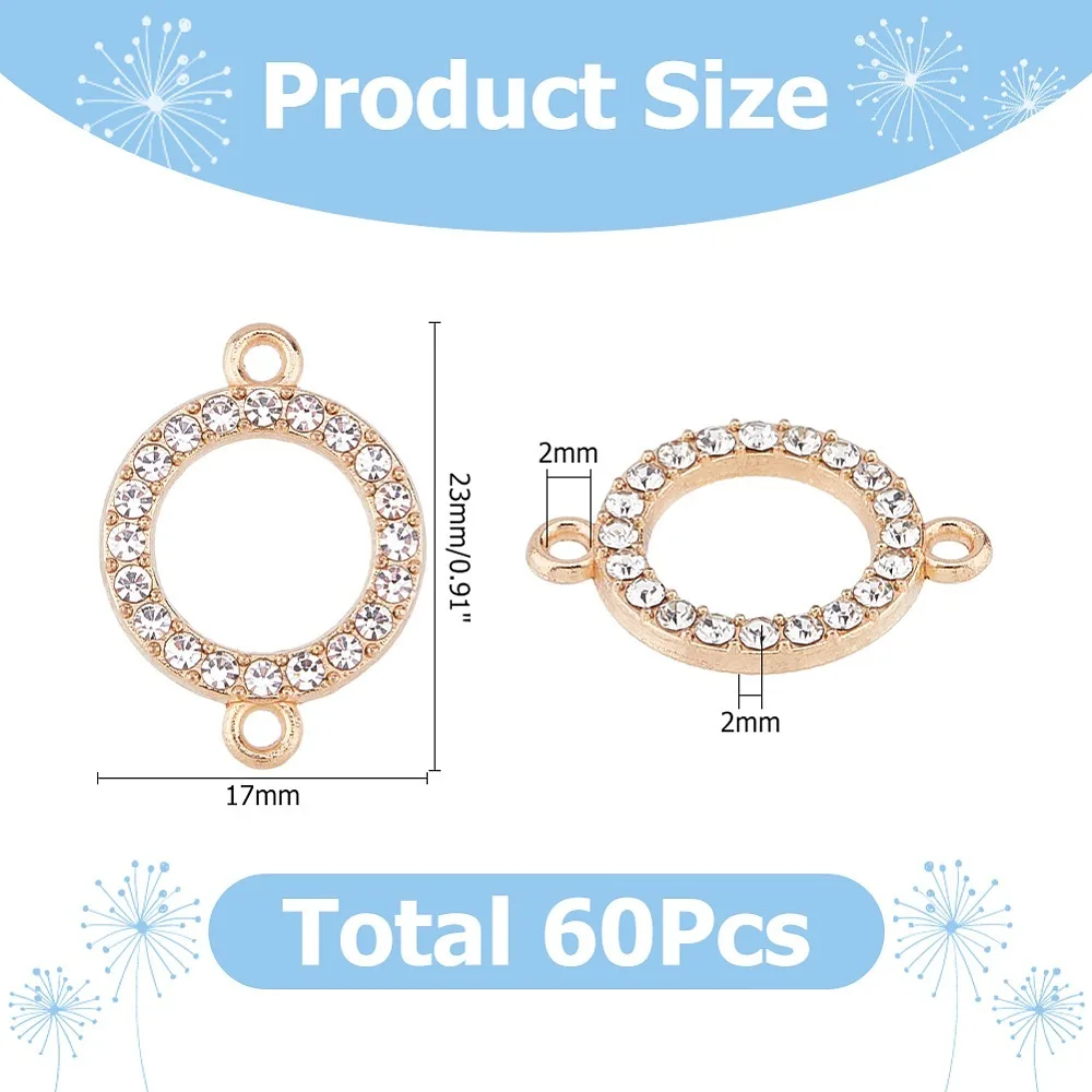 60Pcs Alloy Rhinestone Connector Charms Flat Round Light Gold 23x17x2mm Hole: 2mm
60Pcs Alloy Rhinestone Connector Charms Flat Round Light Gold 23x17x2mm Hole: 2mm