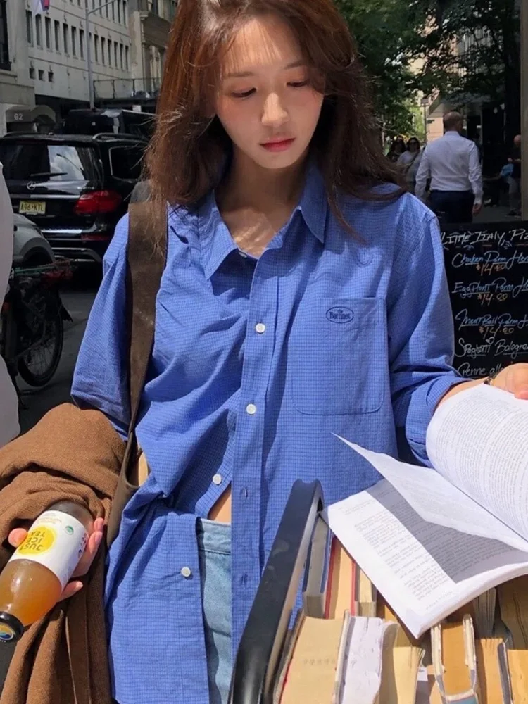 Loose Fit Plaid irt Casual Long Sve Collar Blue ids TheBarnnet Women's Korean Sle Cotton Sun Protection irt
Loose Fit Plaid irt Casual Long Sve Collar Blue ids TheBarnnet Women's Korean Sle Cotton Sun Protection irt